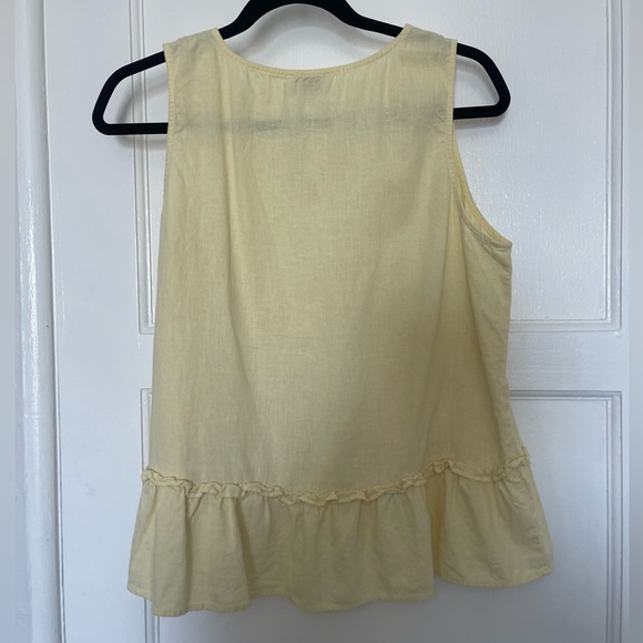 LOFT linen blend yellow peplum top - Picture 5 of 6